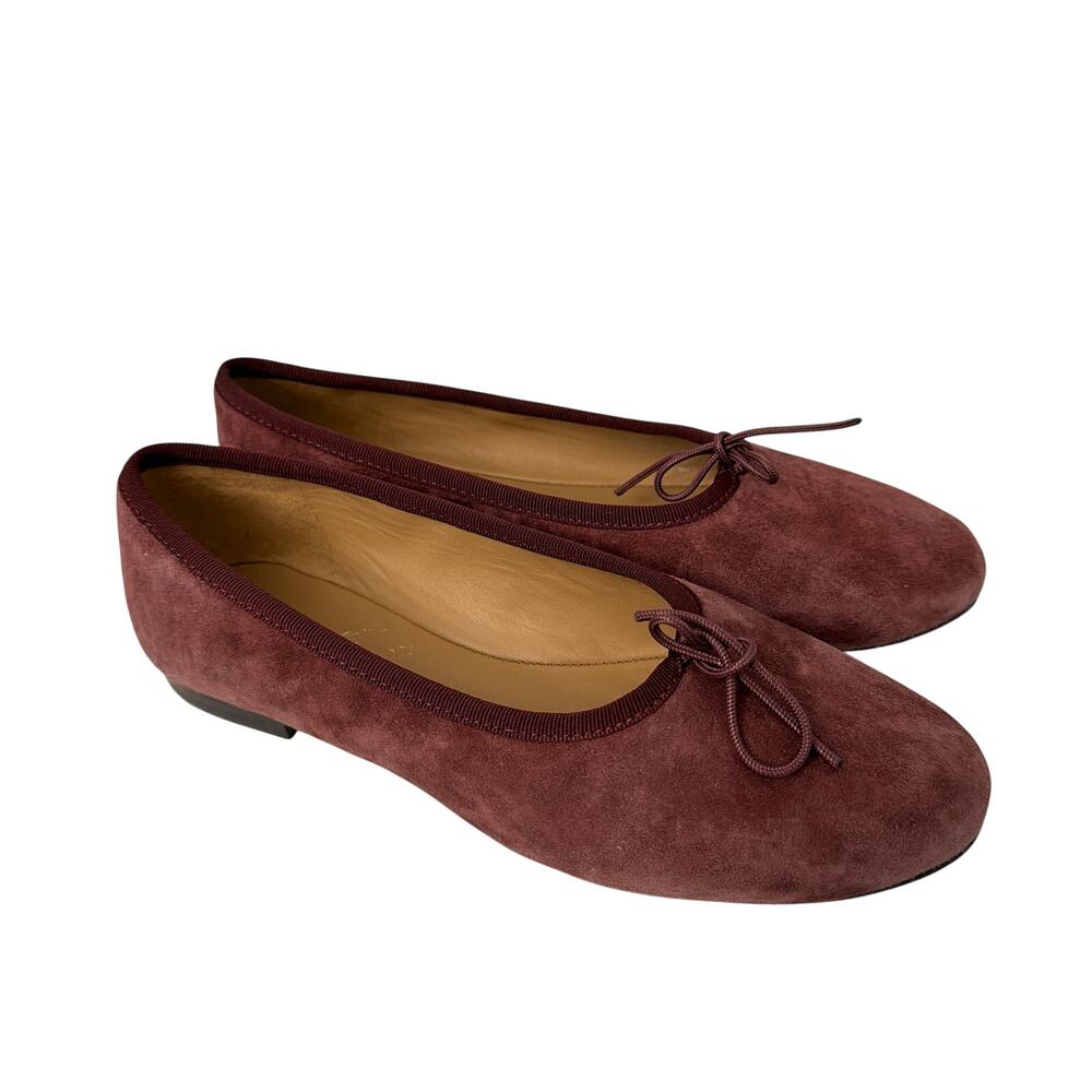 Madewell Shoes Womens Size 7 April Ballet Flats Dark Merlot Red Burgundy Suede